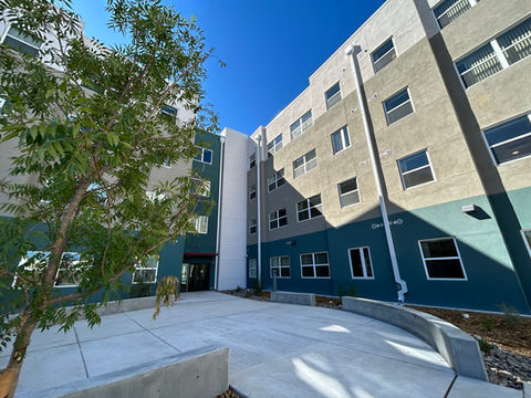 Exterior view of apartments