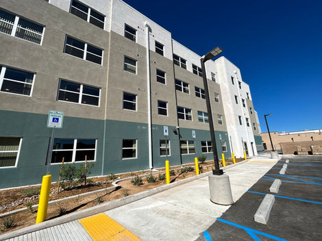 Exterior view of apartments