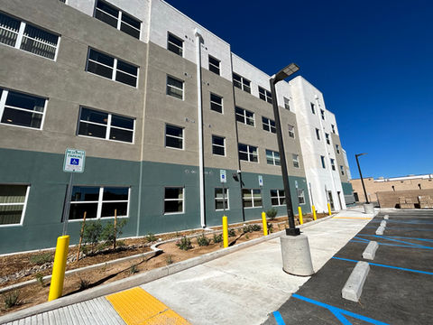 Exterior view of apartments