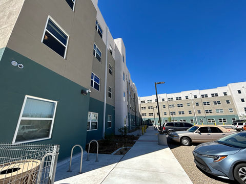Exterior view of apartments