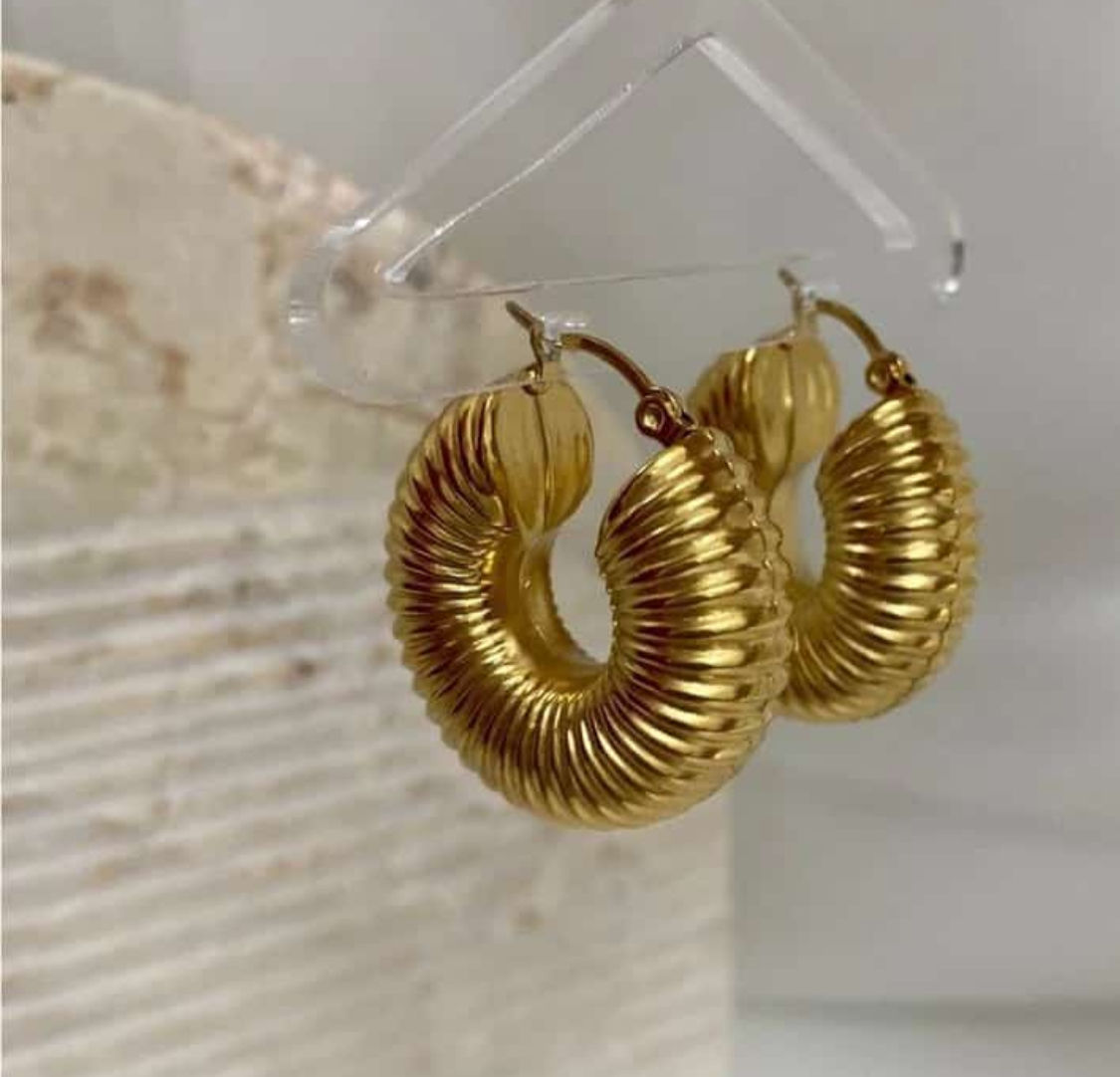 Chunky Textured Gold hoops