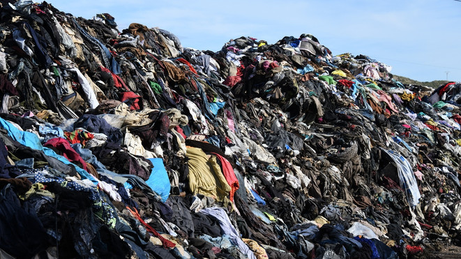tons of wasted clothing