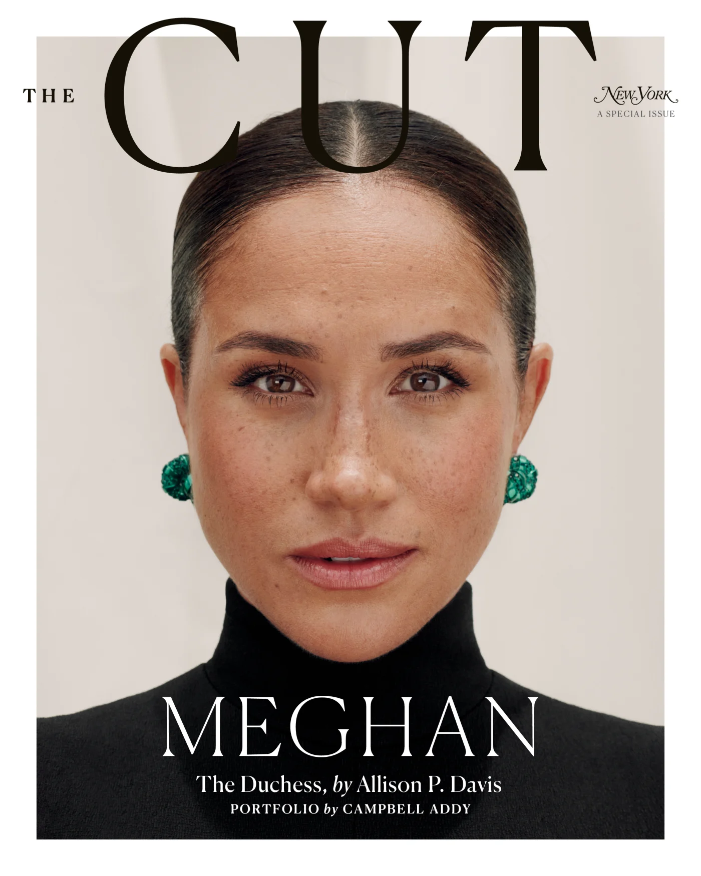 Meghan Markle in Lanvin earrings on the cover of Cut magazine