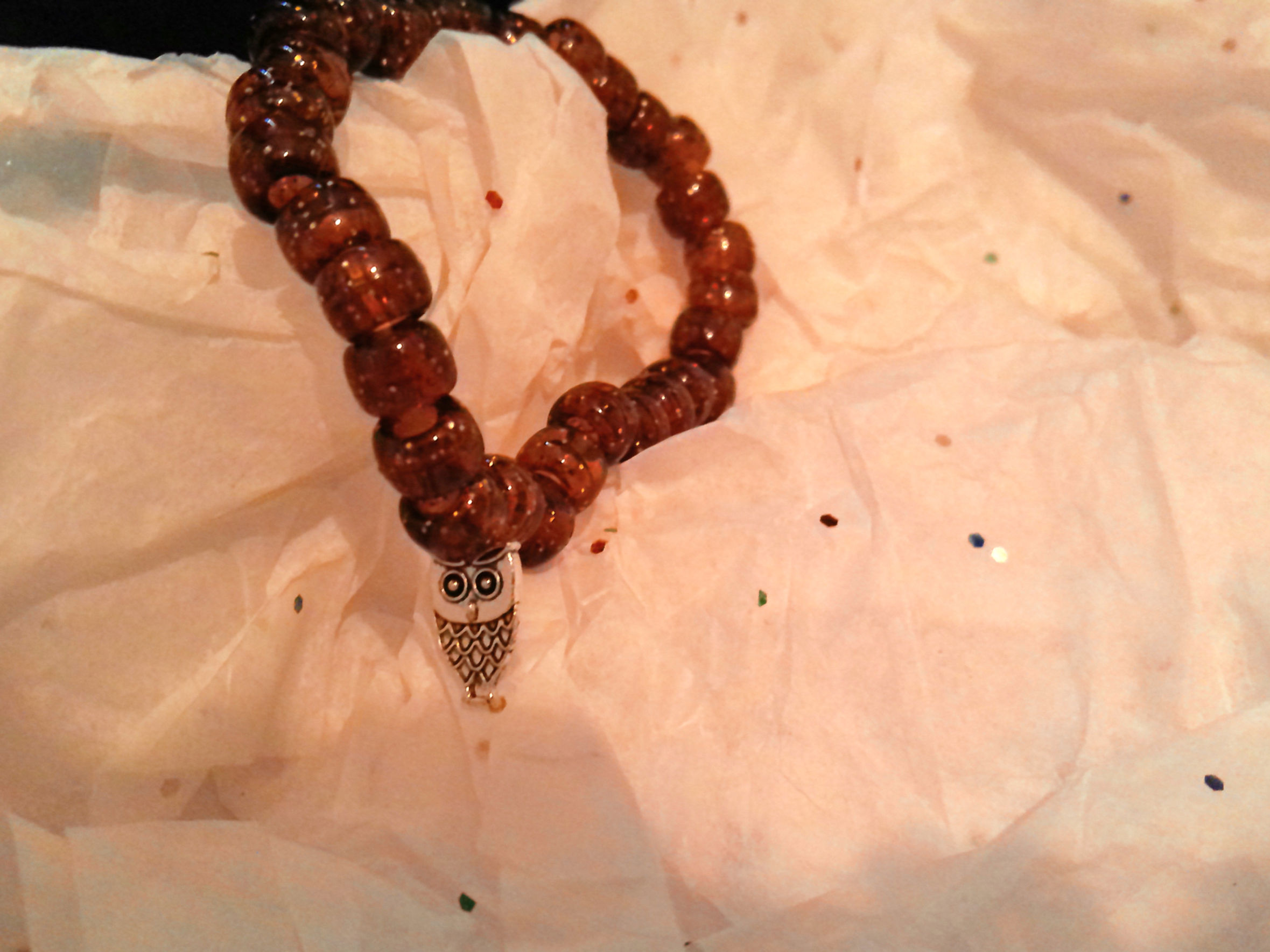 Celestial Wisdom Beaded Owl Bracelet