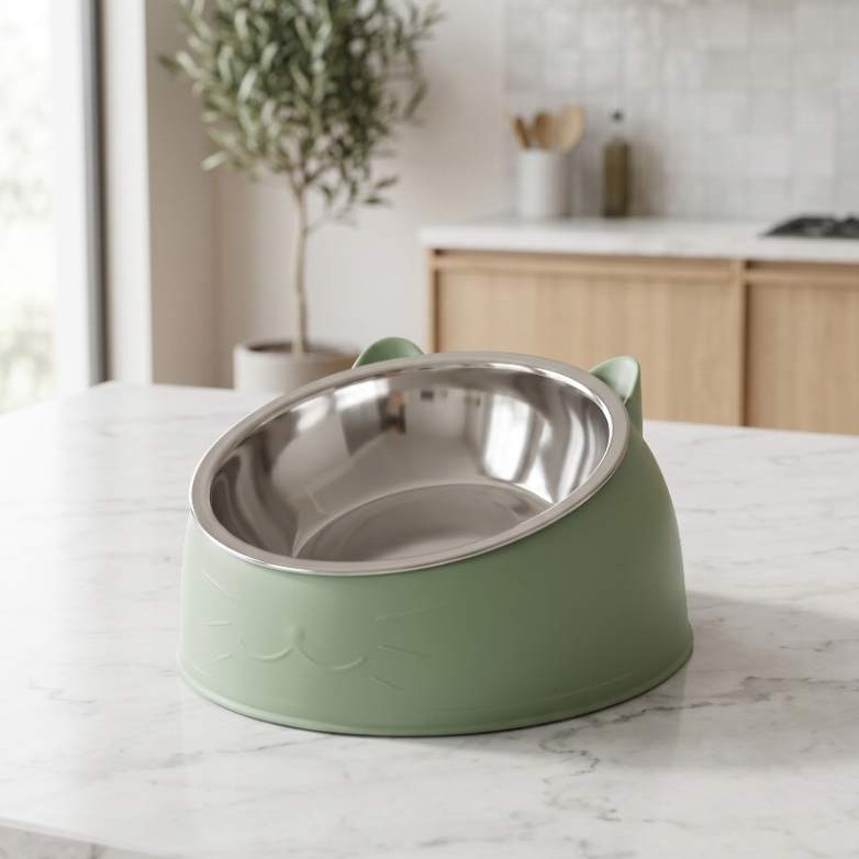Thumbnail: Elevated Tilted Pet Bowl for Cats & Dogs – Food & Water Feeding Station.