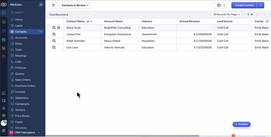 審核批准記錄,圖片來源:Zoho CRM