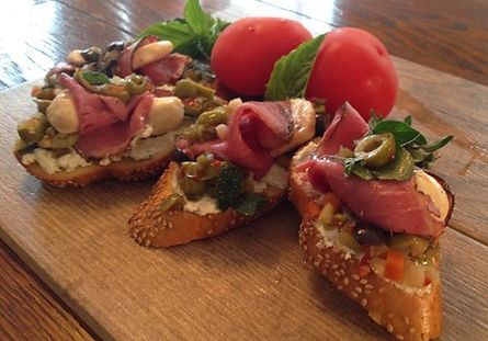 Wine Country Muffaletta Crostini