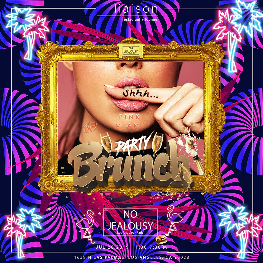 No Jealousy Sunday Party Brunch - Pink Miami Themed