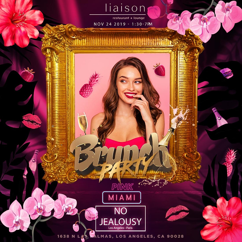 No Jealousy Sunday Party Brunch Pink Miami Theme