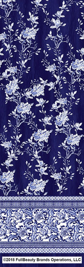 Blue floral pattern with decorative border
