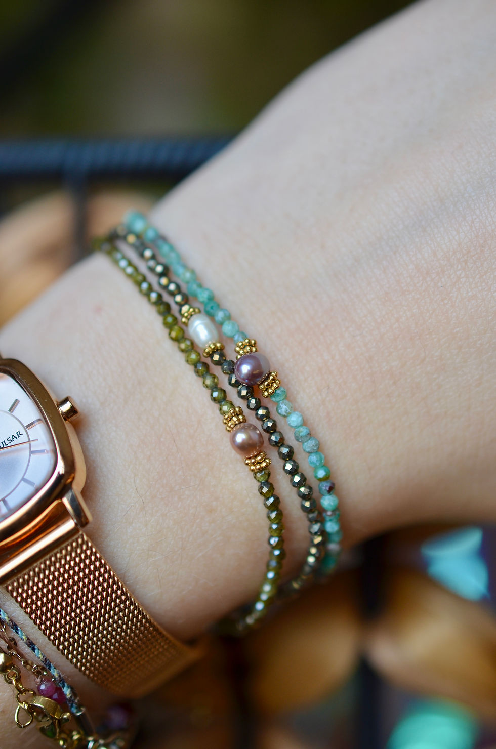 Miniatura: Bracelet minimaliste pierres naturelles