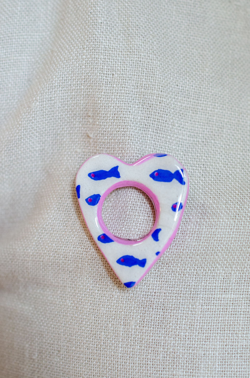 Miniatura: Broche Porte-Lunettes - Cœur poissons