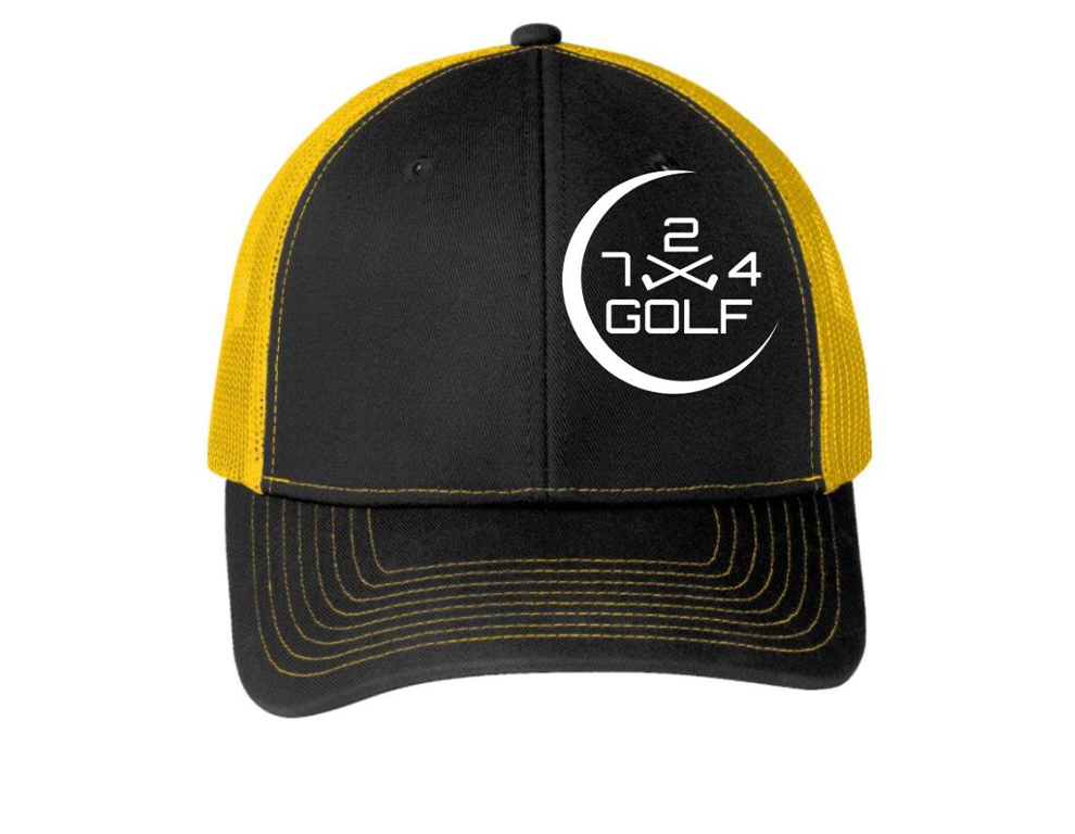 724 Golf Trucker Hat - Black/Gold