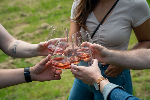 Amis celebrant avec une consommation alcoolisé de Charlevoix