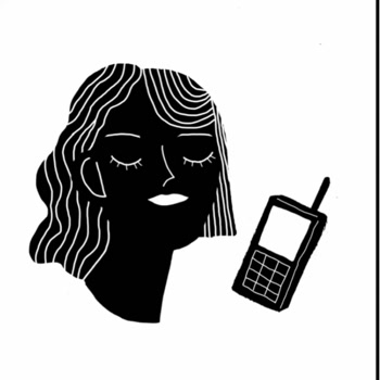 Alejandra Salvatierra ilustración de una mujer hablando por teléfono