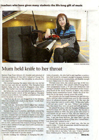 Mum held knife to her throat