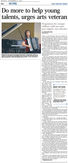 Do more to help young talents, urges arts veteran
