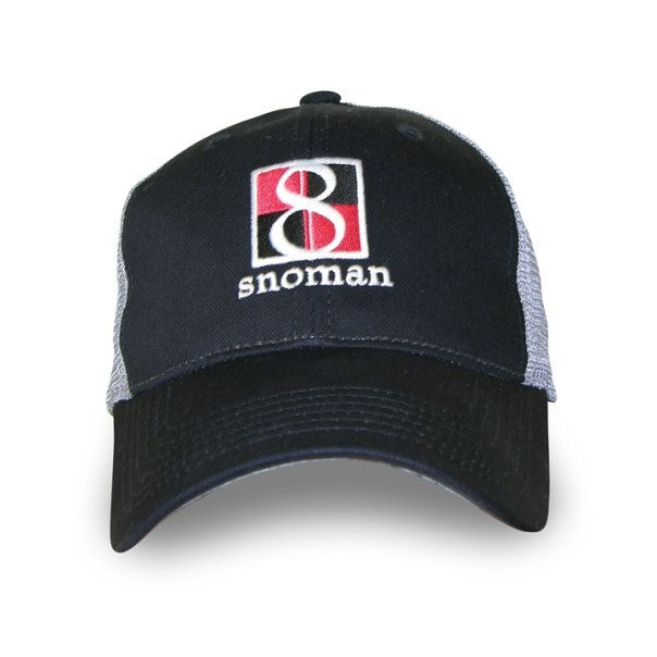 Black/Gray Trucker Hat with Black and Red Logo