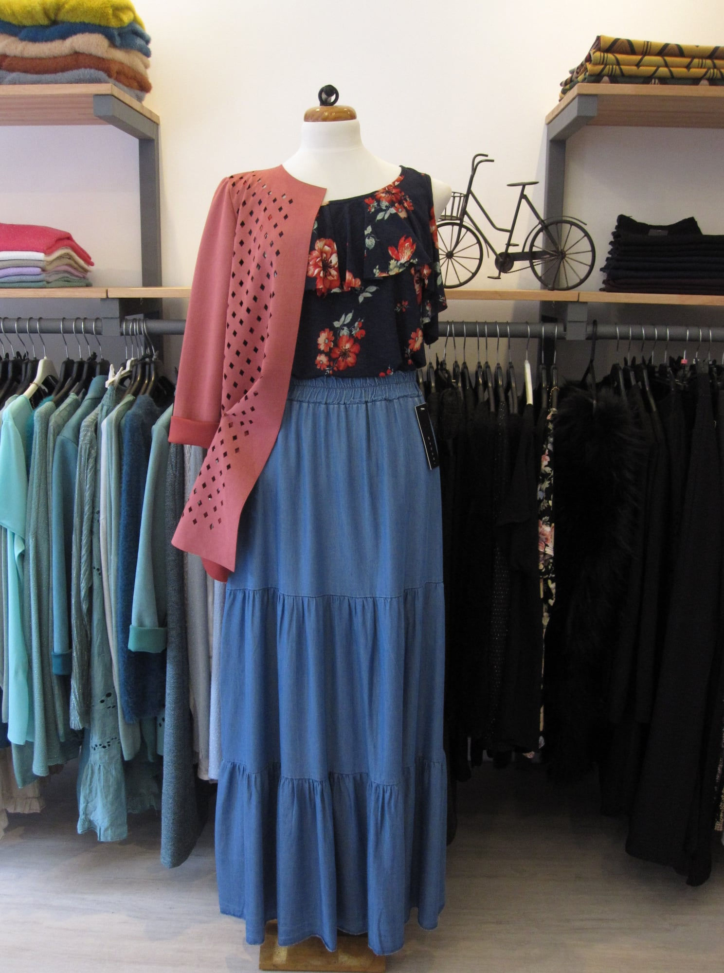 Falda jean campesina