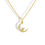Thumbnail: 14K YELLOW GOLD MICRO PAVE DIAMOND MOON AND STAR NECKLACE