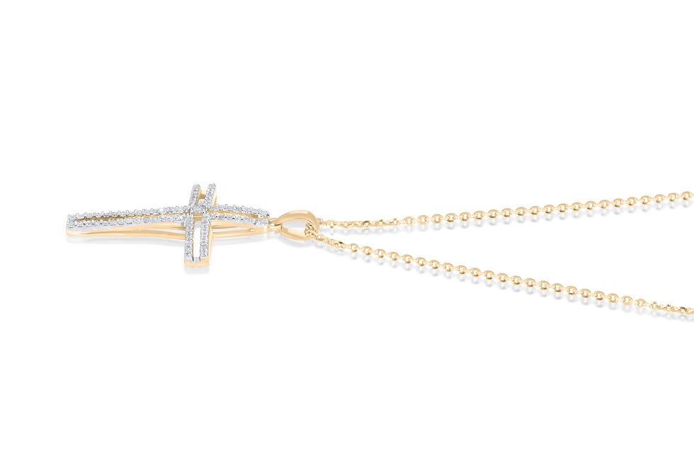 .20 CTW Diamond Cross Necklace in 14K Yellow Gold