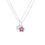 Thumbnail: 14K WHITE GOLD CLOVER ROUND PRONG RUBY NECKLACE