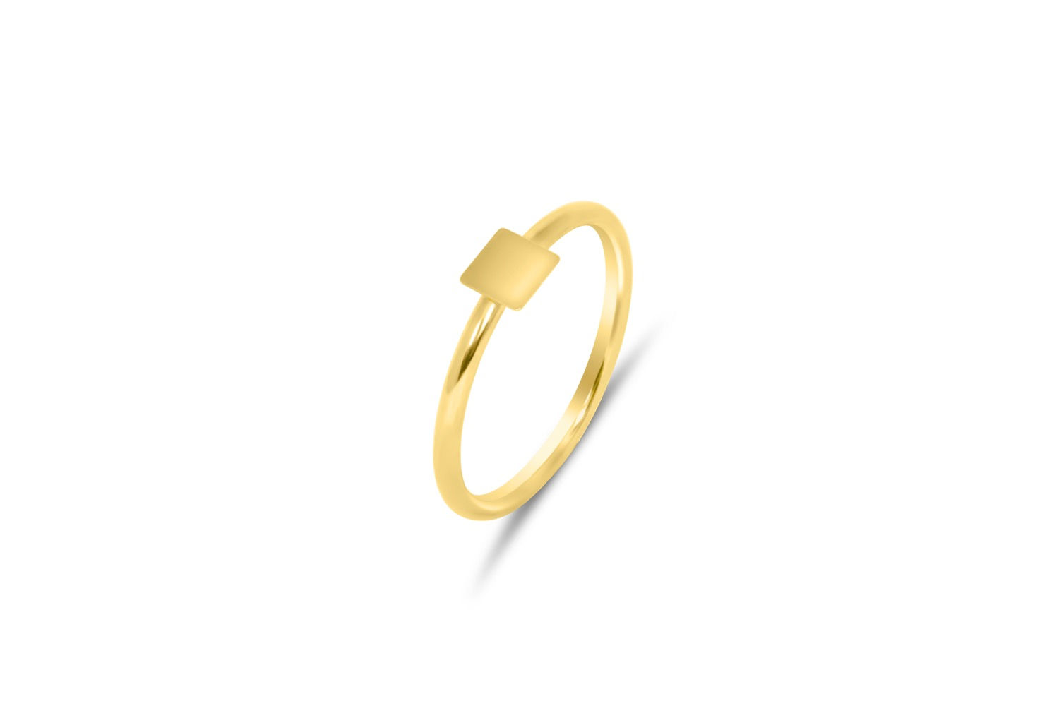 14K YELLOW GOLD SQUARE BAND RING