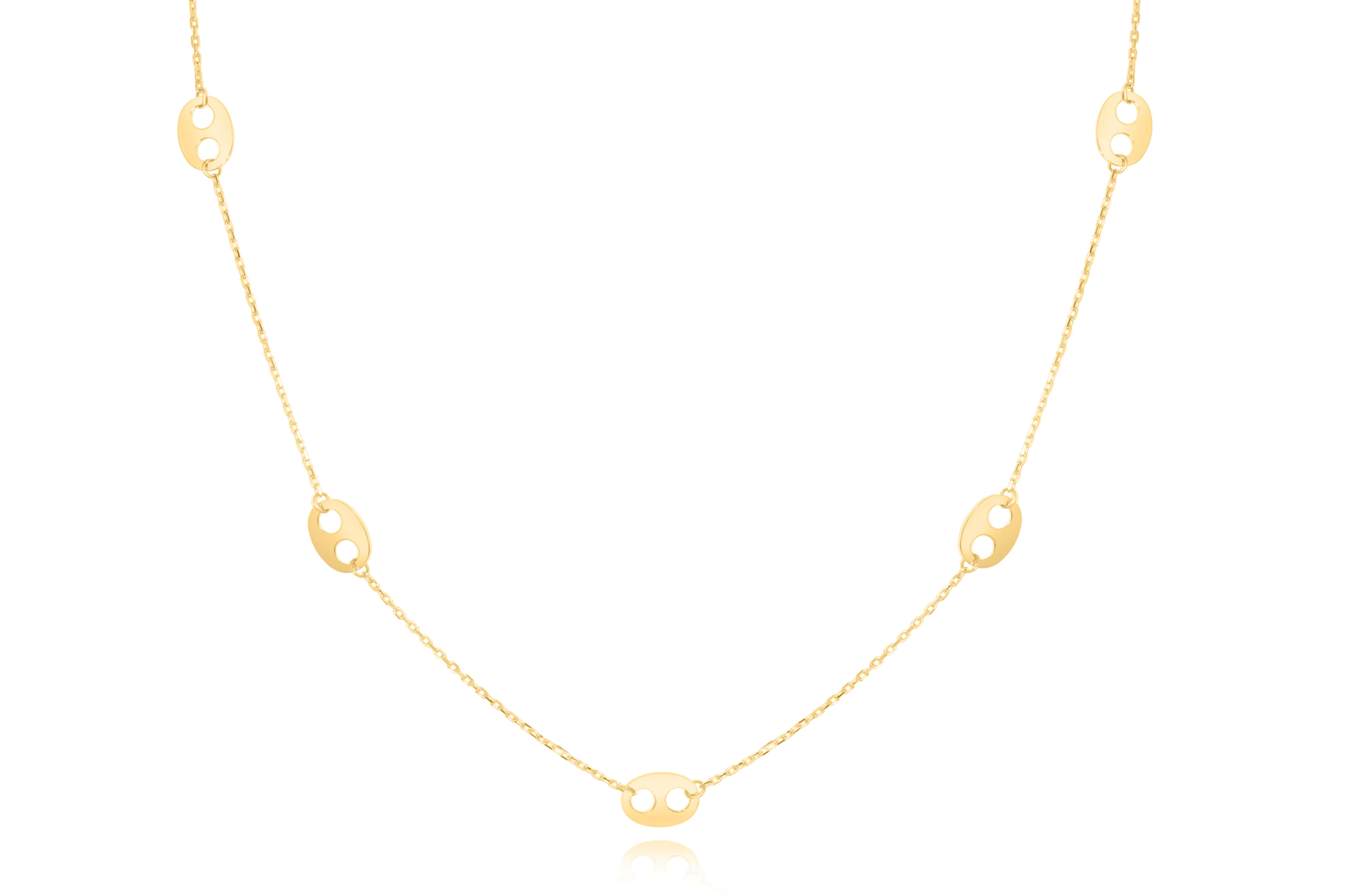14K SOLID YELLOW GOLD MARINER LINK  NECKLACE