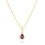 Thumbnail: 14K YELLOW GOLD FASHION PEAR PRONG AMETHYST AND DIAMOND NECKLACE.