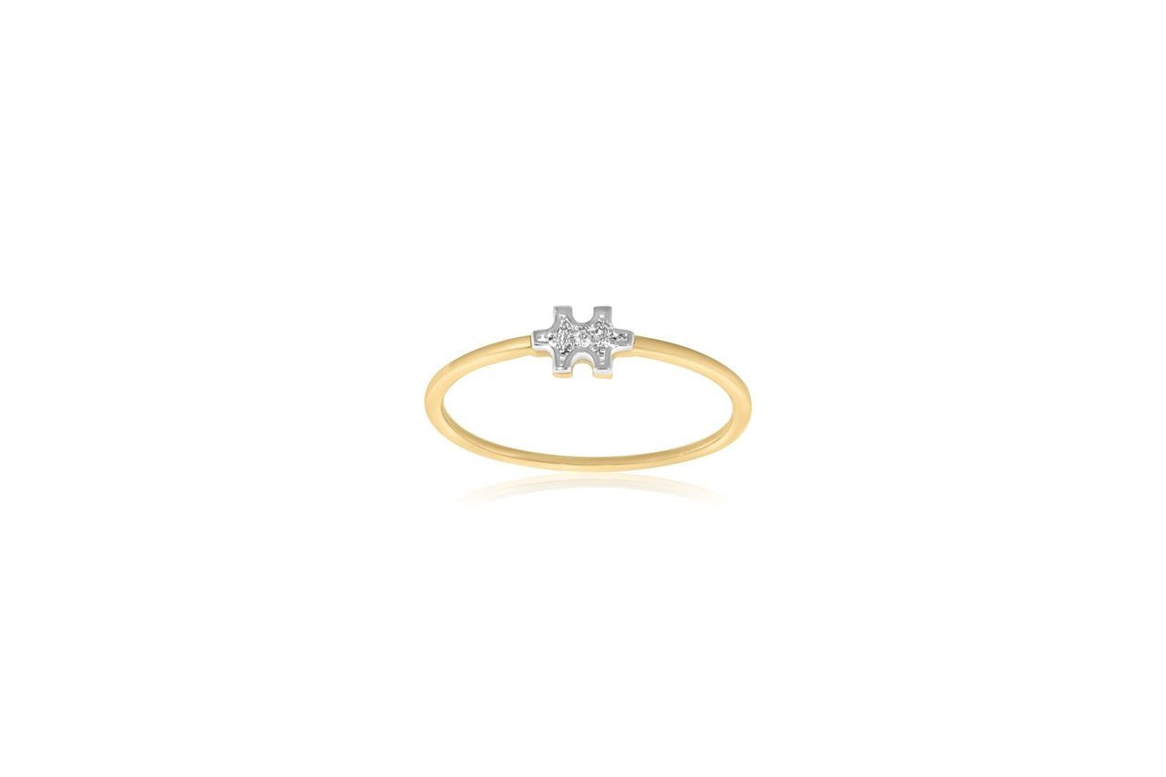 14K YELLOW GOLD CZ RING
