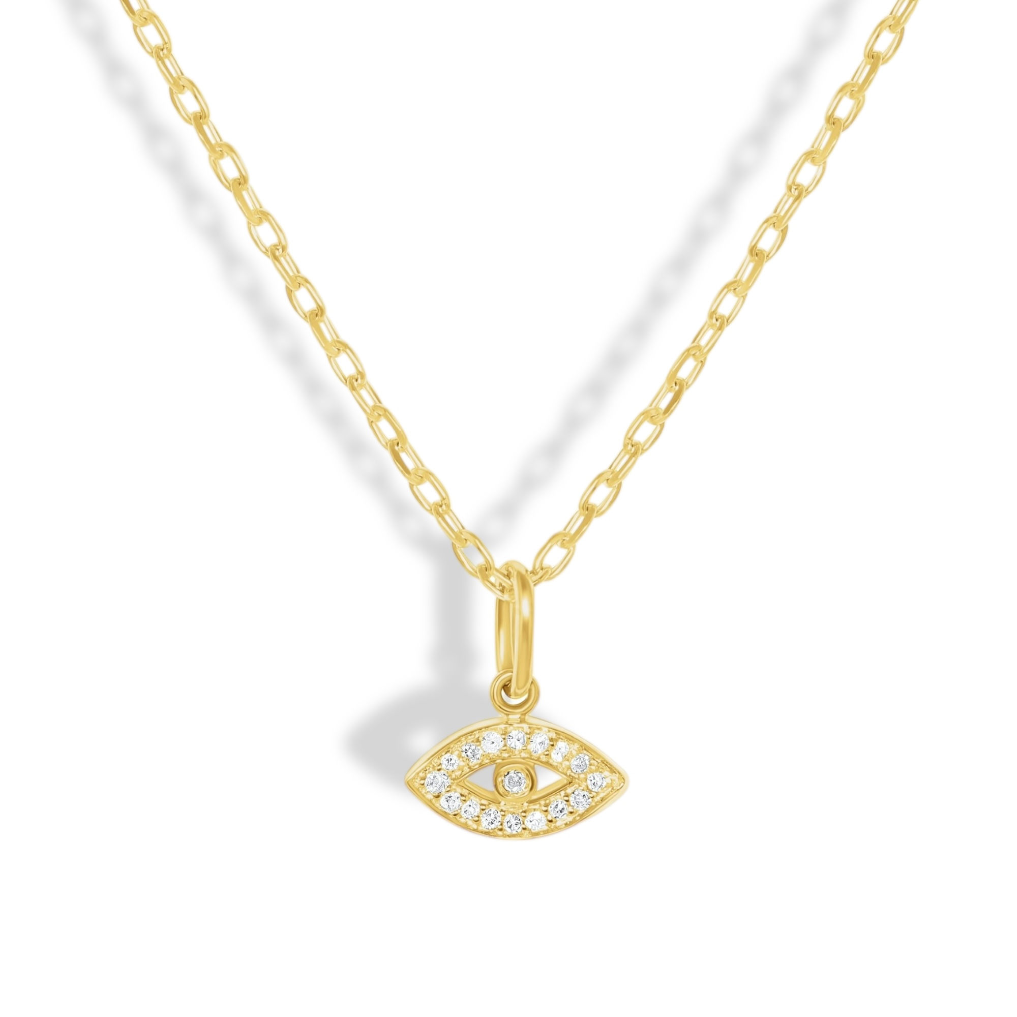 EVIL EYE DIAMOND PENDANT NECKLACE IN 14K YELLOW GOLD