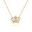 Thumbnail: 10K Yellow Gold Crown with CZ Pendant Necklace