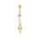 Thumbnail: Gauge Cubic Zirconia Tear Drop Dangle Belly Button Ring in 14K Yellow Gold