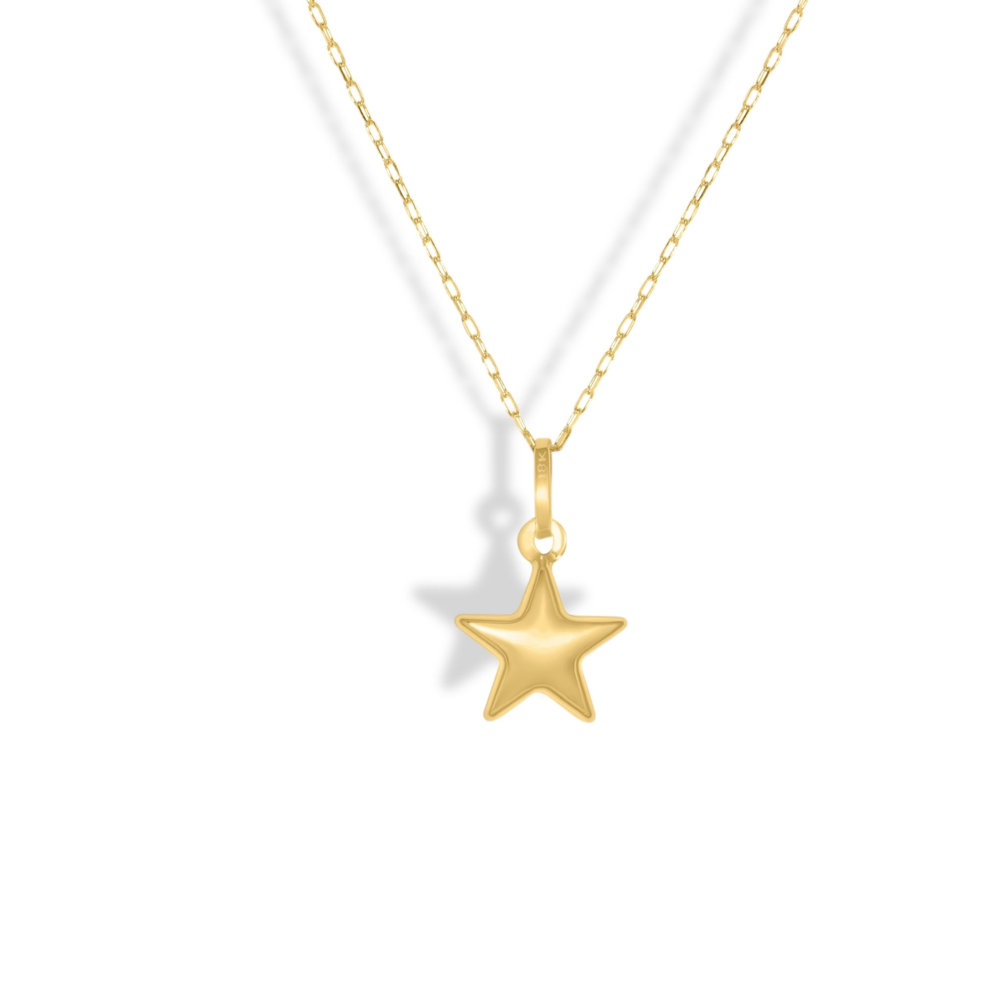 18K Yellow Gold STAR Pendant Necklace