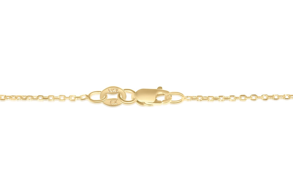 14K YELLOW GOLD AND CZ LUCKY CHARM PENDANT NECKLACE