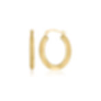 14K YELLOW GOLD OVAL POLISHED HOOP EARRINGS