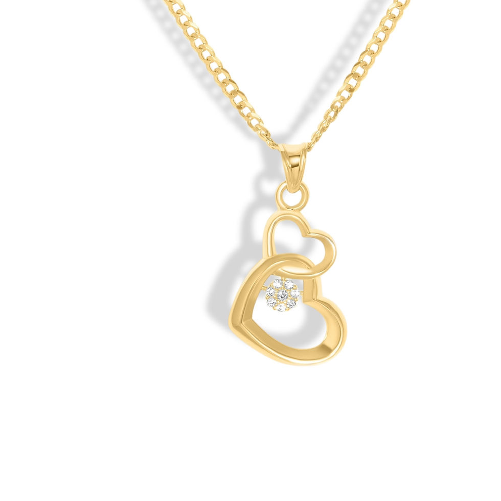 Thumbnail: 10K YELLOW GOLD HEART PENDANT NECKLACE