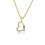 Thumbnail: 14K SOLID YELLOW & WHITE GOLD HEART WITH BUTTERFLIES PENDANT NECKLACE