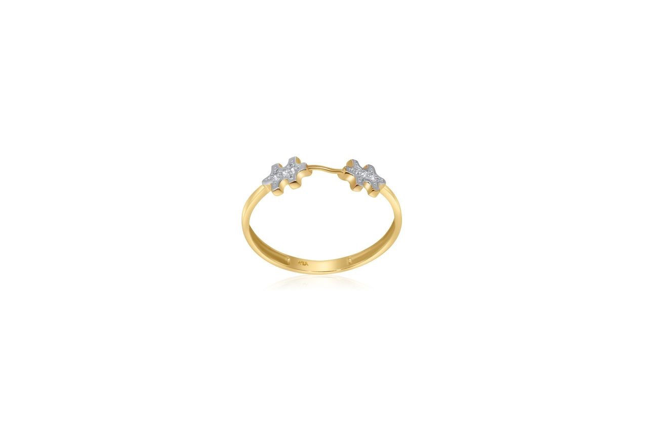 14K YELLOW GOLD CZ RING