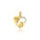 Thumbnail: 14K Two Tone Gold Mother and Child Heart Pendant Charm