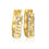 Thumbnail: 10K TWO TONE GOLD TEXTURED HUGGIE HOOP EARRINGS