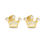 Thumbnail: 10K Yellow Gold and CZ Crown Stud Earrings