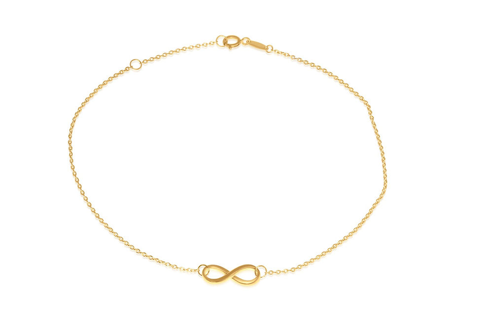 10K YELLOW GOLD INFINITY SYMBOL CHARM ANKLET