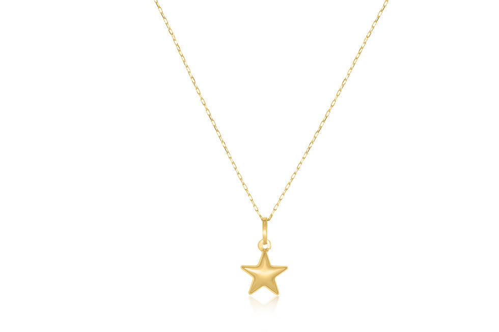 18K Yellow Gold STAR Pendant Necklace