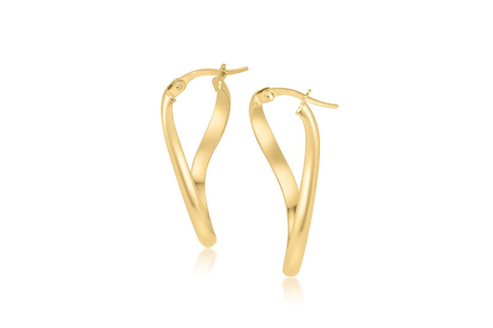 14K YELLOW GOLD TWIST HOOP EARRING