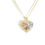 Thumbnail: 14K THREE TONE GOLD HEART  PENDANT NECKLACE