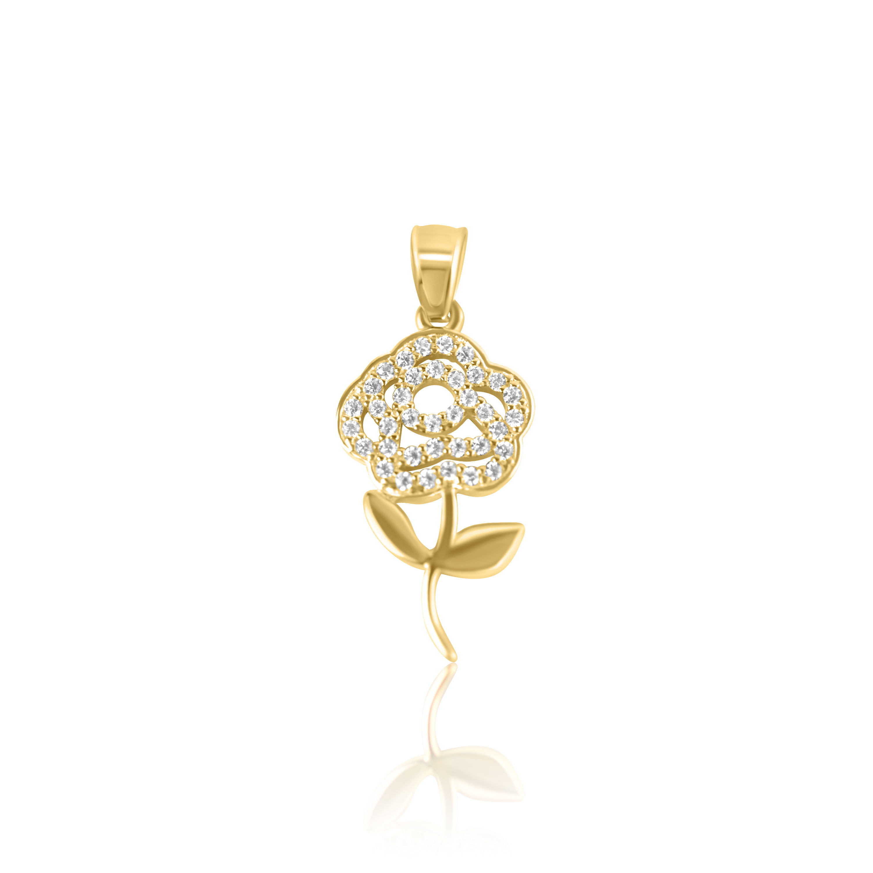 14k Yellow Gold Flower Pendant