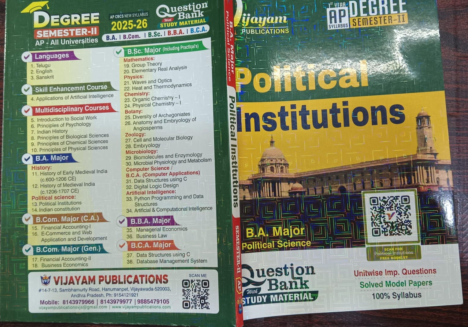 B.A Major Political Science - Political Institutions - Sem II