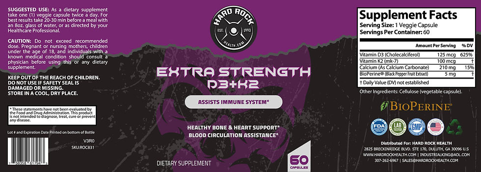 Thumbnail: Vitamin D3+K2 for Extra Strength- 60 Capsules