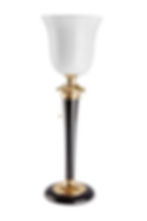 Art Deco Tischleuchte Mazda – aus gold weiß